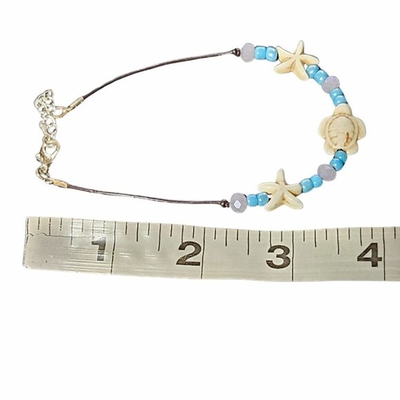 Handmade Turtle Starfish Beaded Bracelet Beach Core Vacation Ocean Jewelry Women - Picture 4 of 4